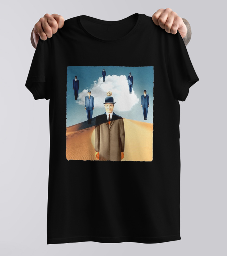 René Magritte X Jean Leloup Son Of Man Remix Surreal Desert Landscape T-Shirt