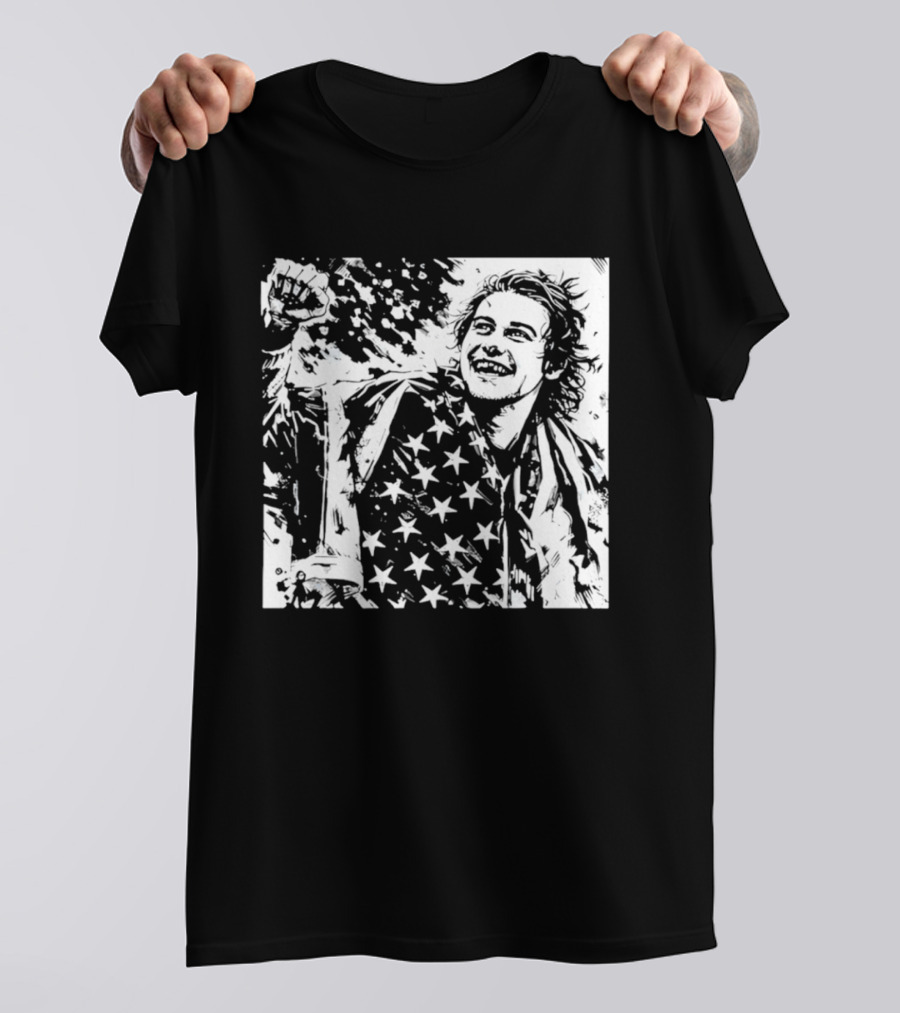 Team USA Men's Hockey Stars Golden Goal Jack Hughes Victory T-Shirt