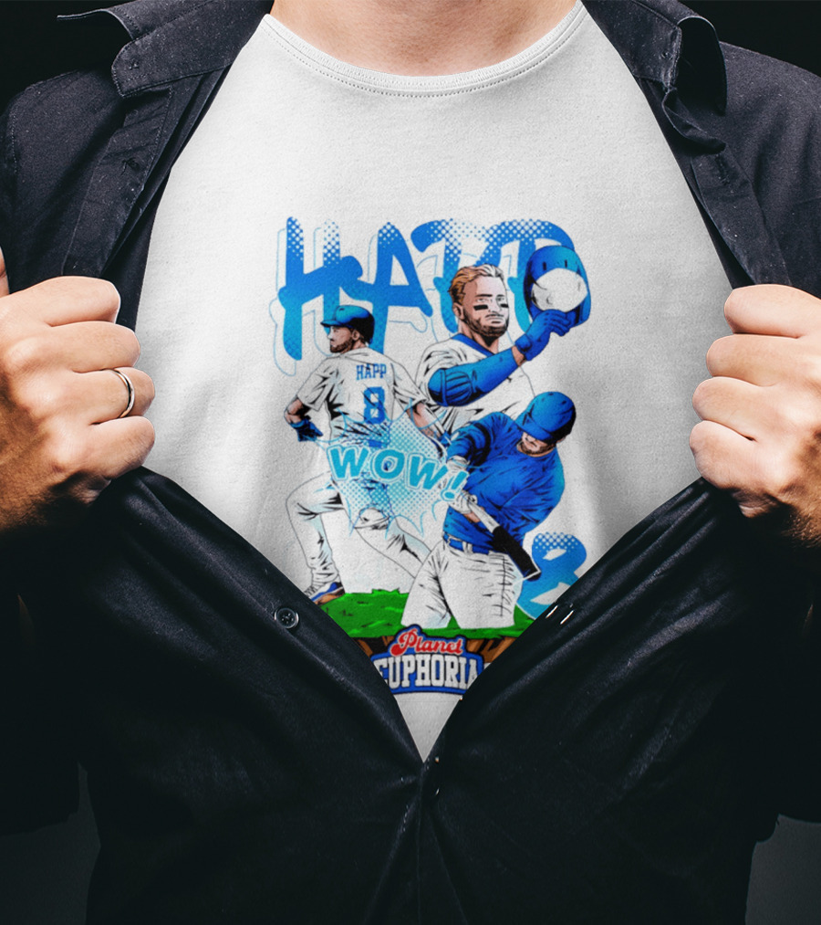 Planet Euphoria Ian Happ WOW 8 Chicago Cubs T-Shirt