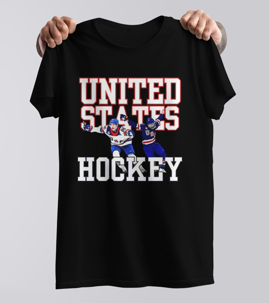 United States Hockey Players Celebration T-Shirt