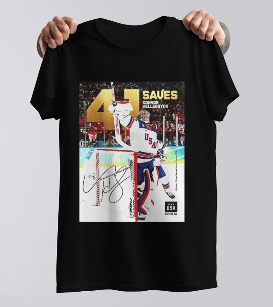 41 Saves Connor Hellebuyck USA Olympic Winter Games 2022 Team USA T-Shirt