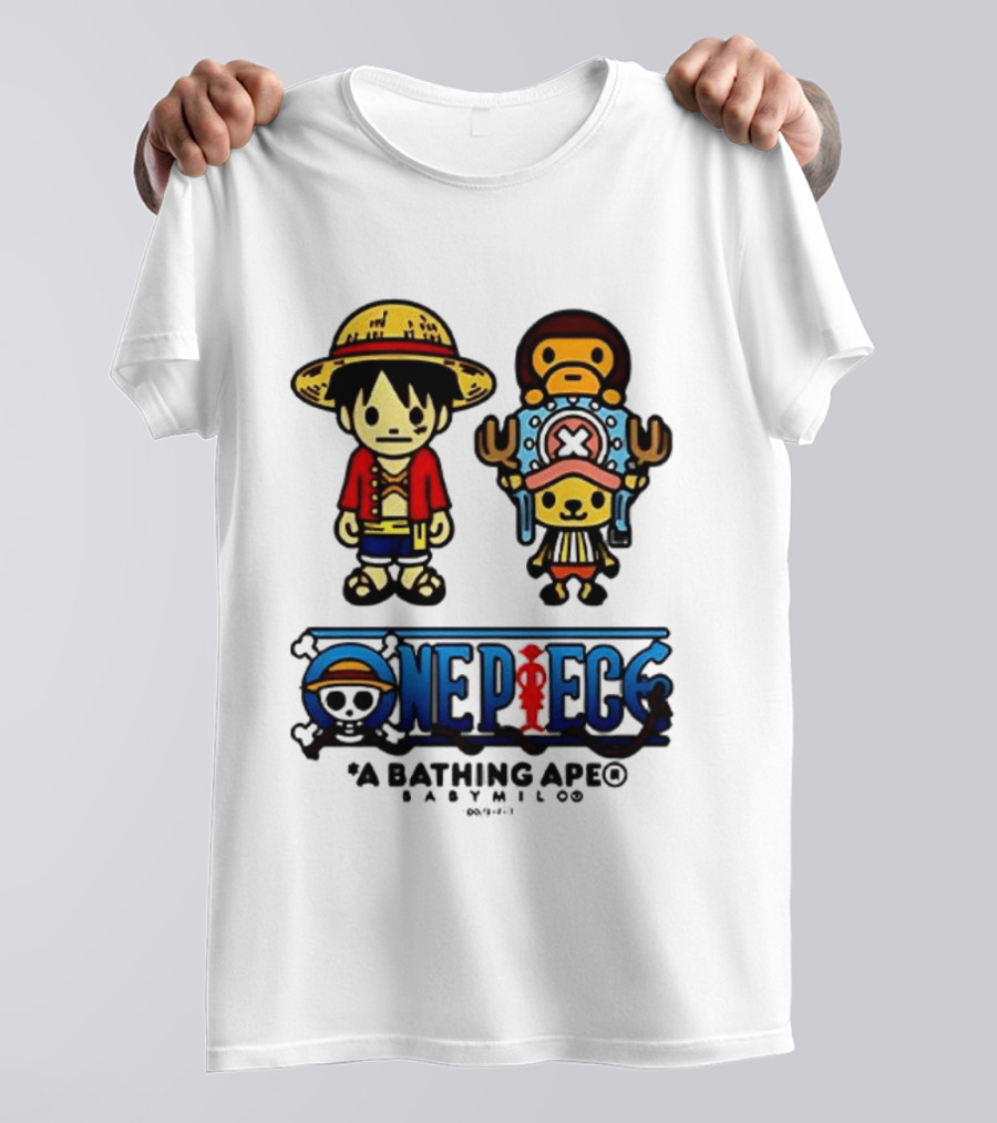One Piece A Bathing Ape Baby Milo Collaboration Luffy And Tony Tony Chopper T-Shirt