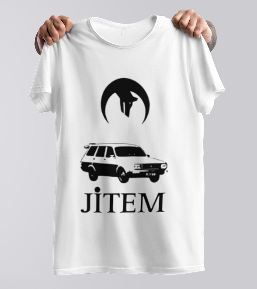 Jitem Beyaz Toros Wolf Symbol Oversize T-Shirt