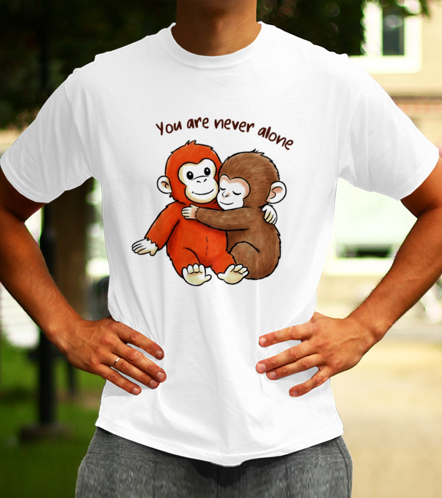 Punch The Monkey Panchi Kun You Are Never Alone Hugging Friends T-Shirt