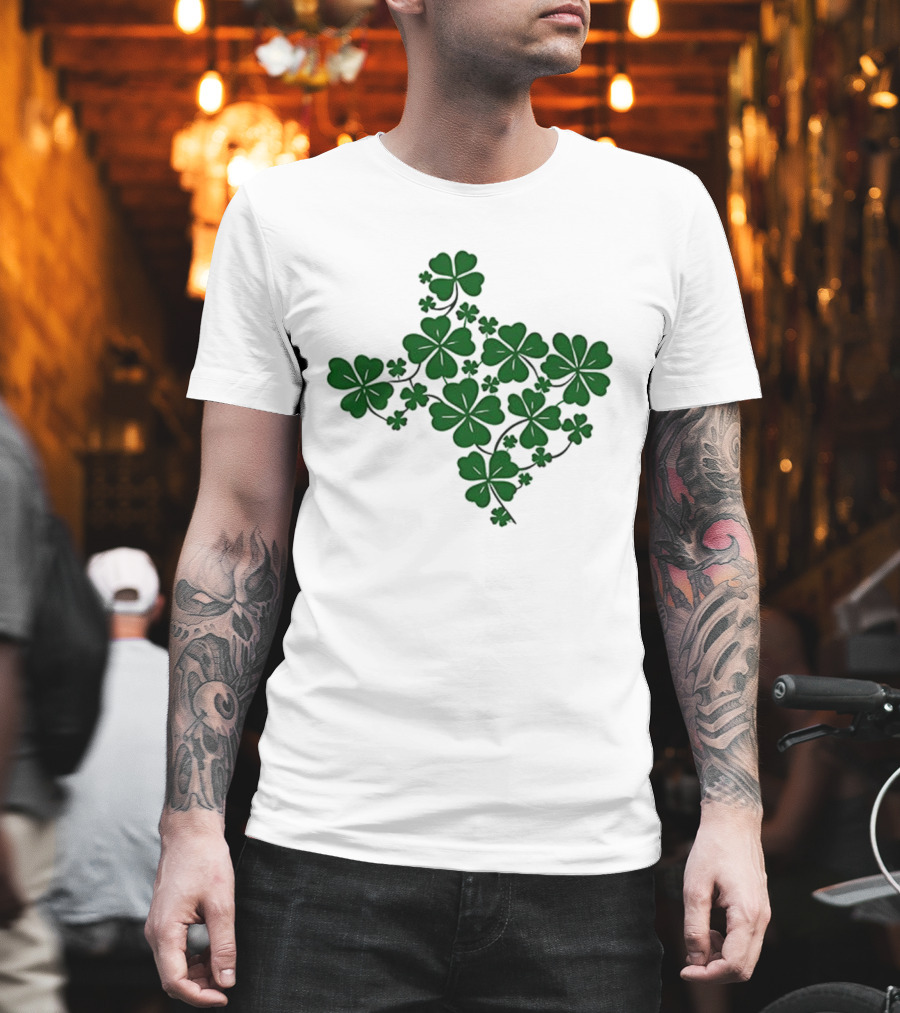 Texas Shamrock Map St Patrick's Day Celebration T-Shirt
