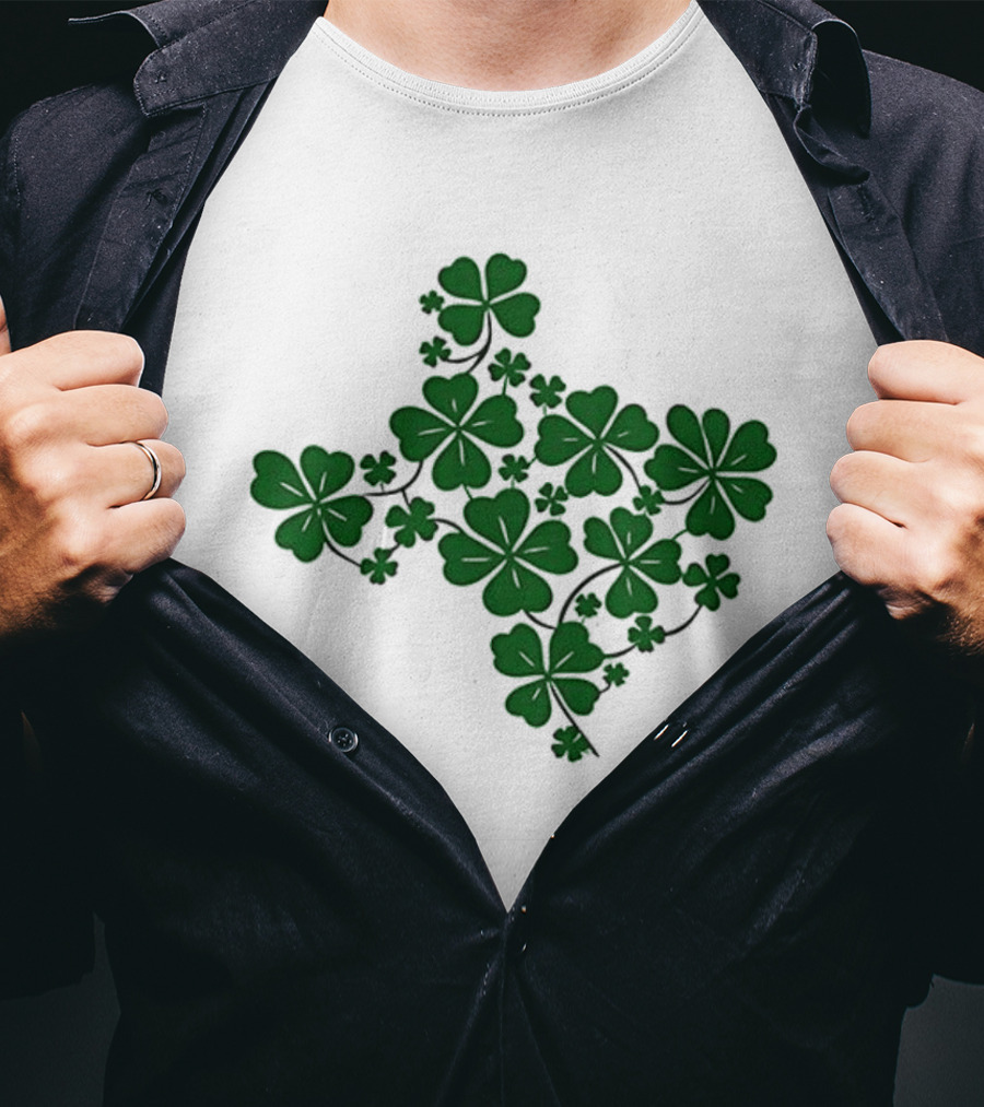 Texas Shamrock Map St Patrick's Day Celebration T-Shirt