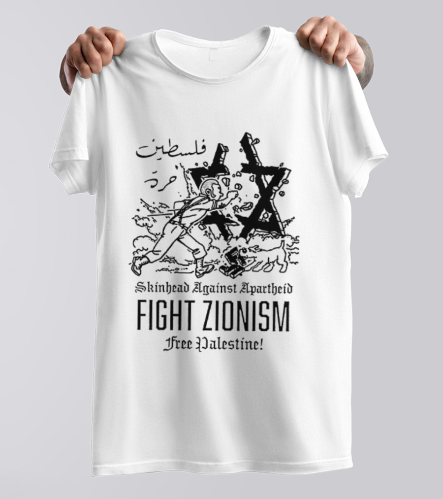Skinhead Against Apartheid Fight Zionism Free Palestine T-Shirt