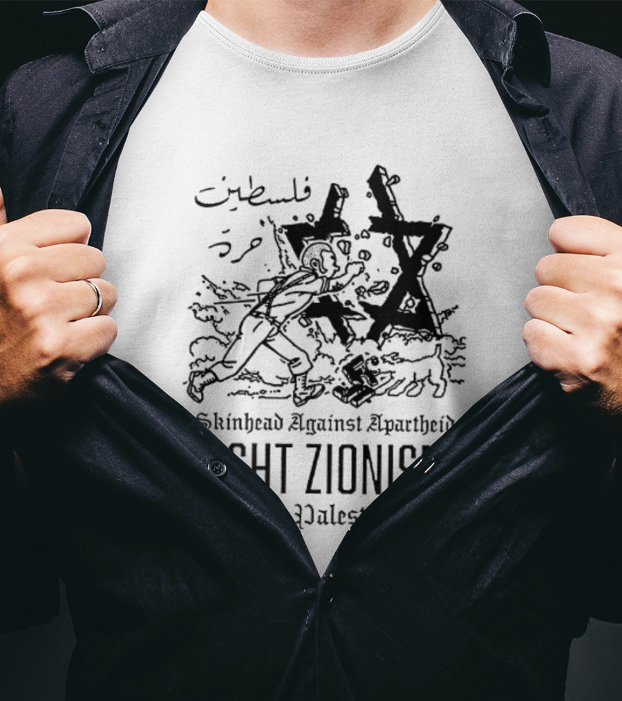 Skinhead Against Apartheid Fight Zionism Free Palestine T-Shirt
