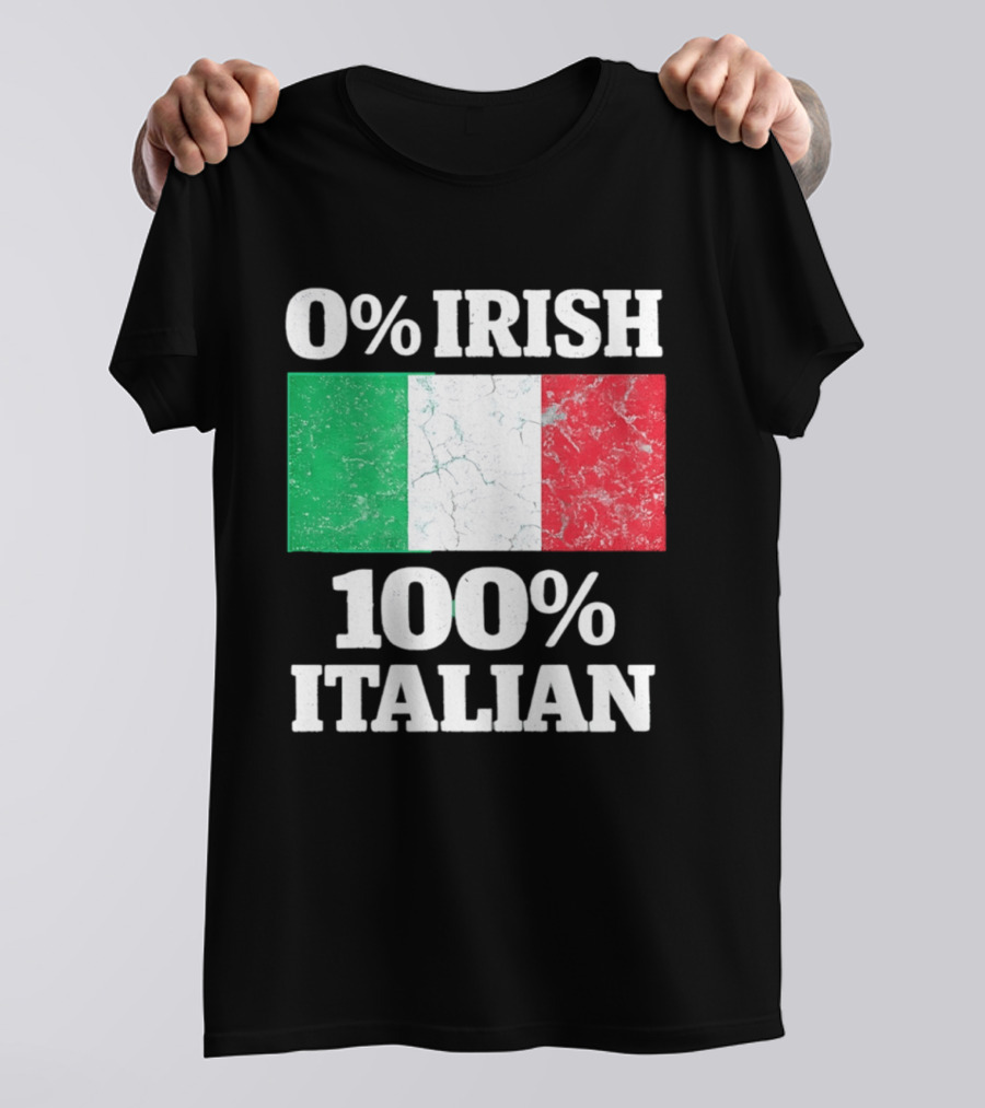 0 Irish 100 Italian Flag Heritage Pride Italy T-Shirt