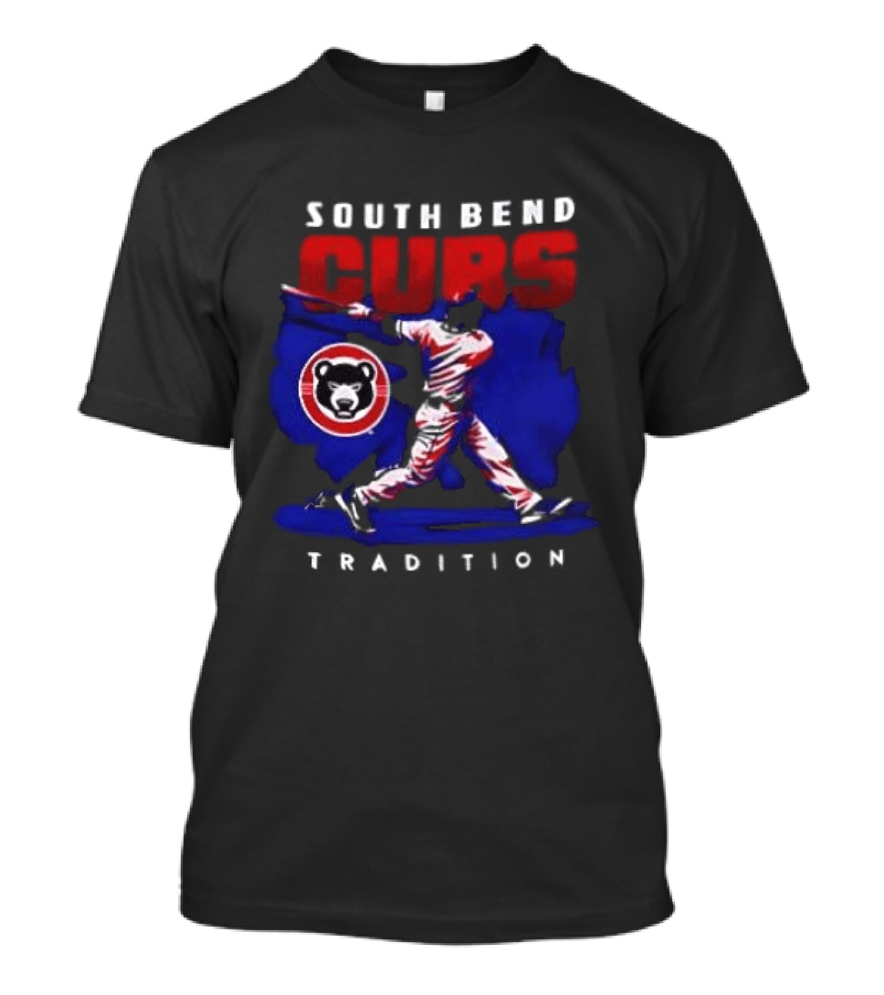 South Bend Cubs Tradition Vintage Baseball Player T-Shirt