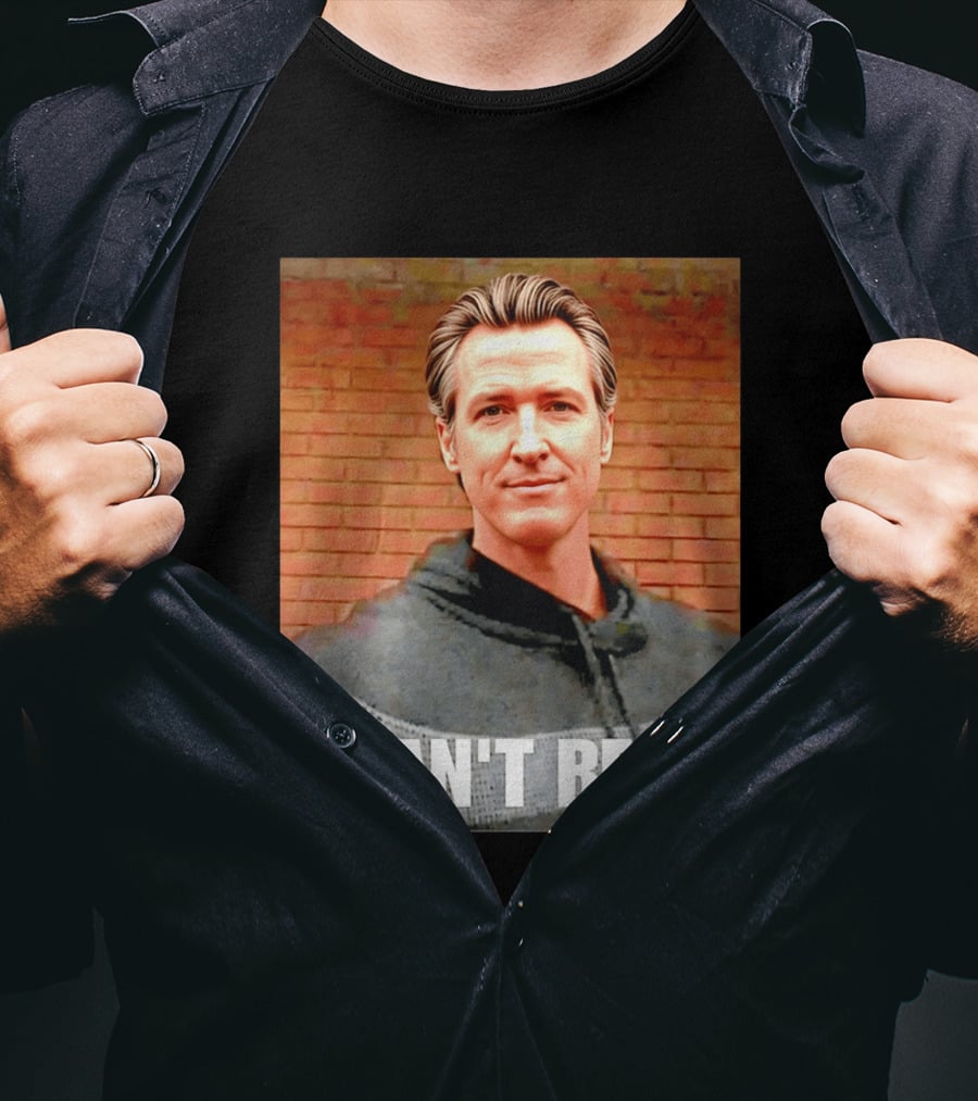 Gavin Newsom Meme I Can't Read Brick Wall T-Shirt