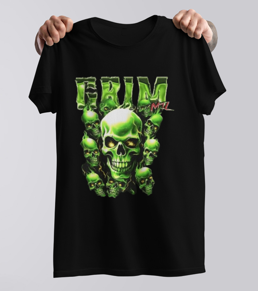 Grim MTL Green Skull Cluster Hommage To Juicy J T-Shirt