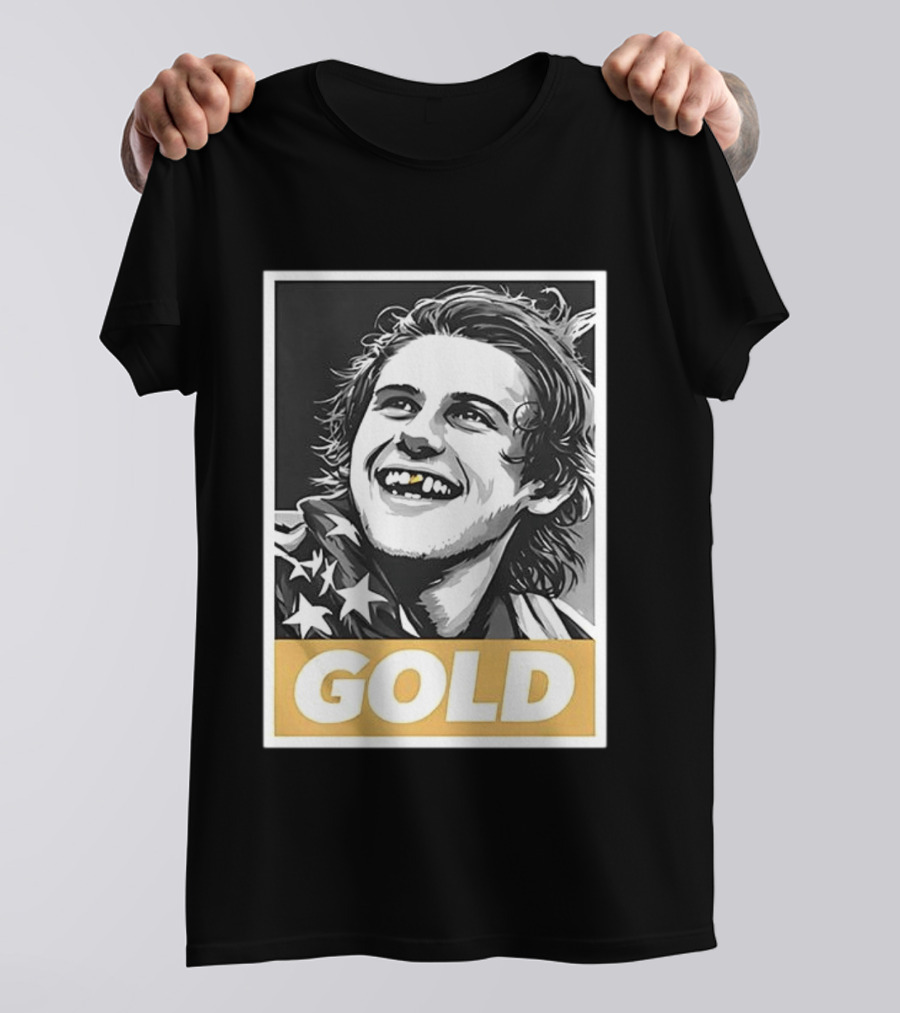 Jack Hughes Team USA 2026 Gold Hockey Smile Iconic Victory Celebration T-Shirt
