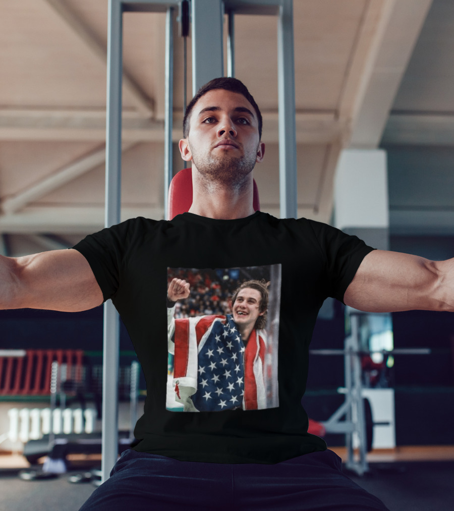 Jack Hughes USA Hockey Celebrates Gold Victory T-Shirt