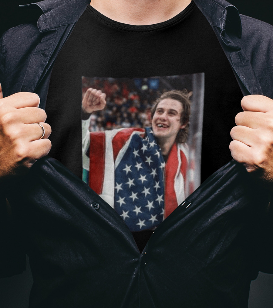 Jack Hughes USA Hockey Celebrates Gold Victory T-Shirt