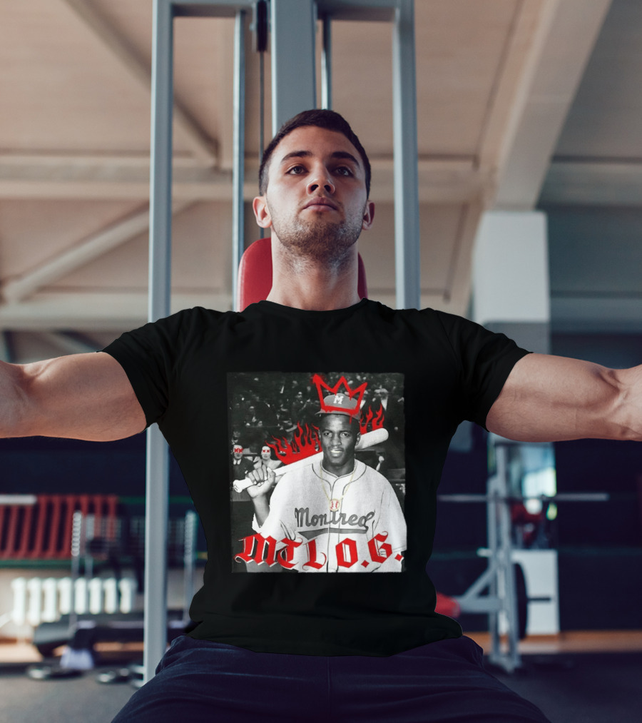 Jackie Robinson Montreal MTL O.G. Baseball Legend Icon Red Crown Flames T-Shirt