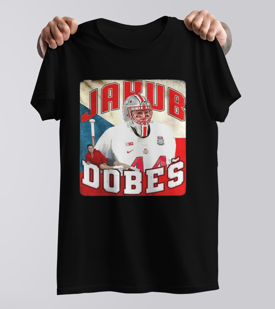 Jakub Dobeš Ohio State Buckeyes Hockey Big Ten 44 T-Shirt