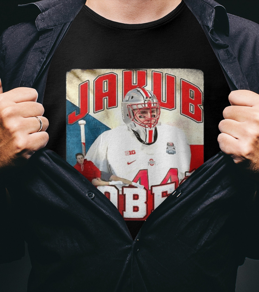 Jakub Dobeš Ohio State Buckeyes Hockey Big Ten 44 T-Shirt