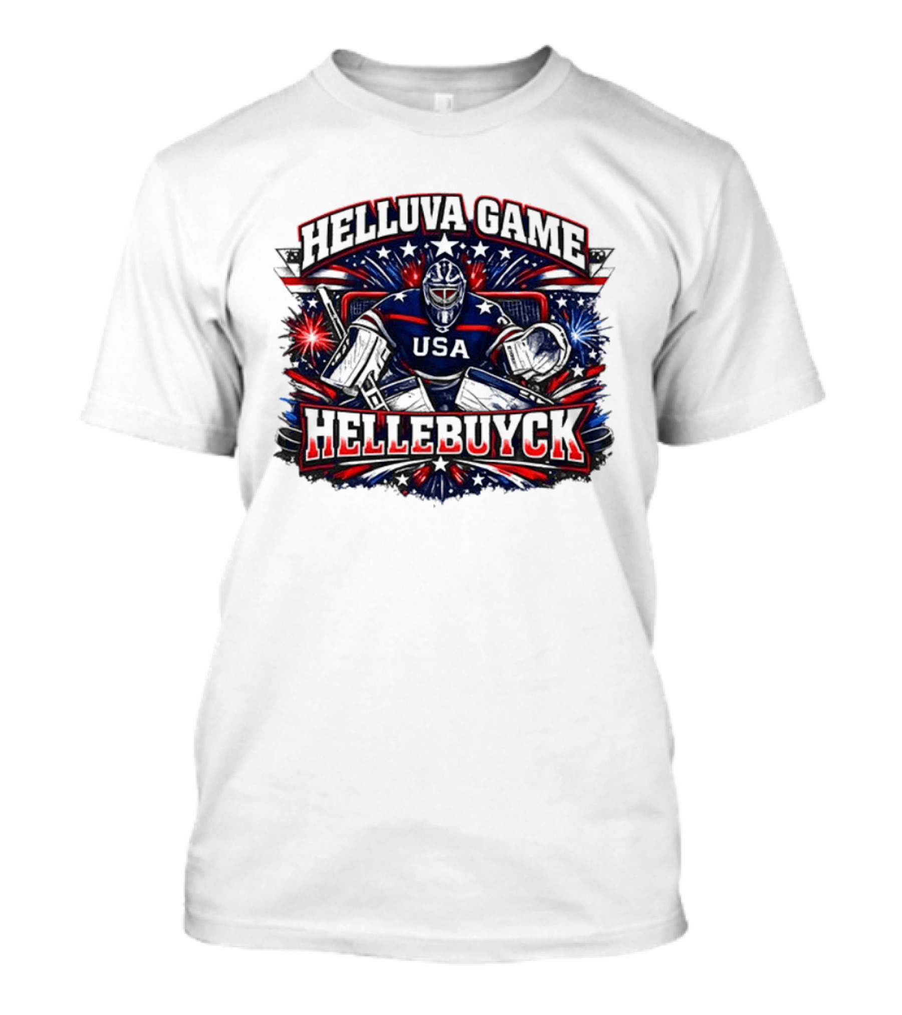 HelluVa Game Hellebuyck USA Ice Hockey World Champion T-Shirt