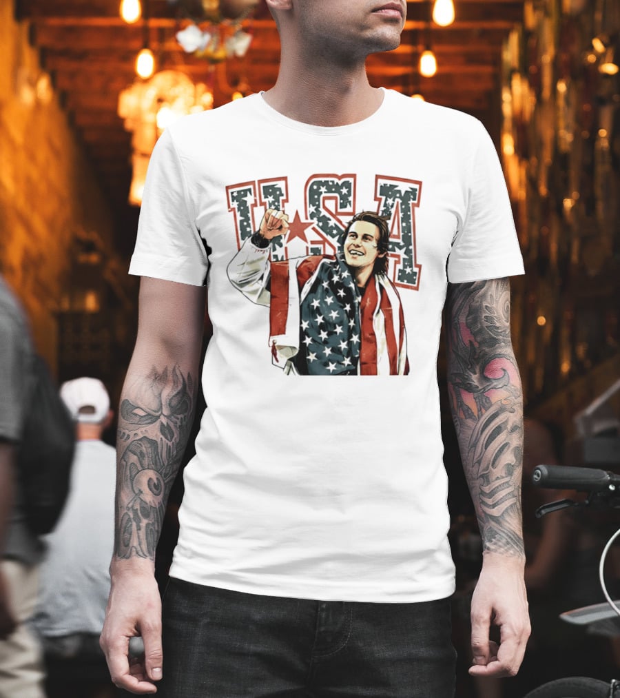 Jack Hughes USA Gold Victory 2026 Celebration T-Shirt