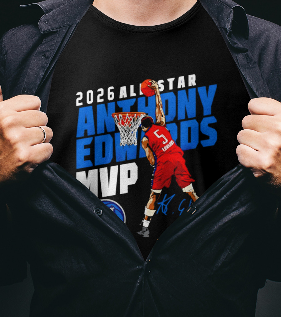 2026 All Star Anthony Edwards MVP Minnesota Timberwolves T-Shirt