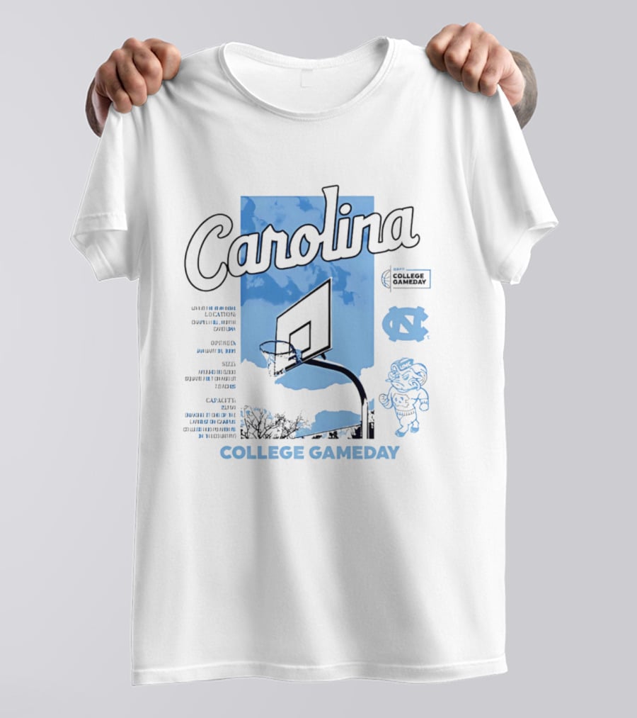 Carolina College Gameday North Carolina Tar Heels Basketball Sky T-Shirt