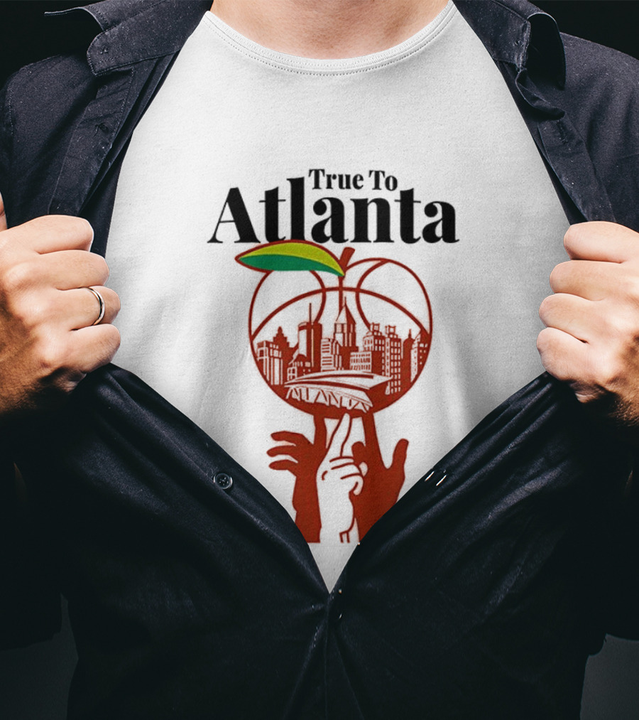 True To Atlanta City Skyline In Peach T-Shirt