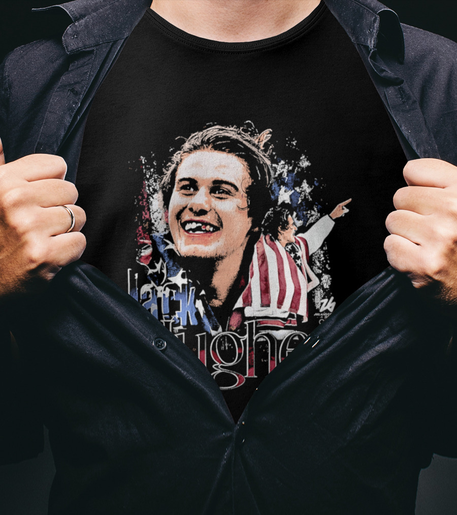 Jack Hughes USA Flag Stars And Stripes Celebration 2026 Winter Olympics T-Shirt