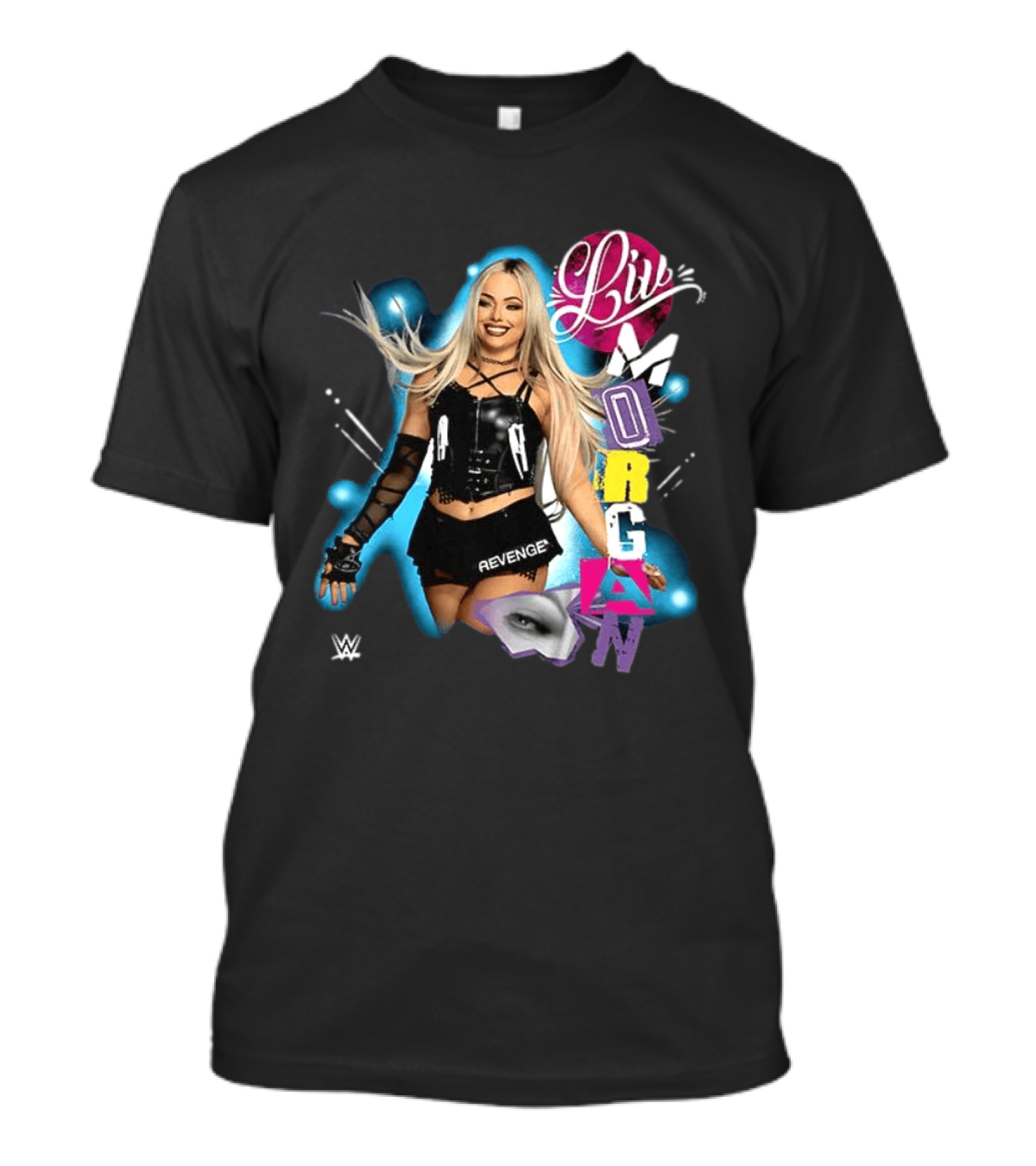 Liv Morgan WWE Revenge Posing With Vibrant Cutout Name T-Shirt