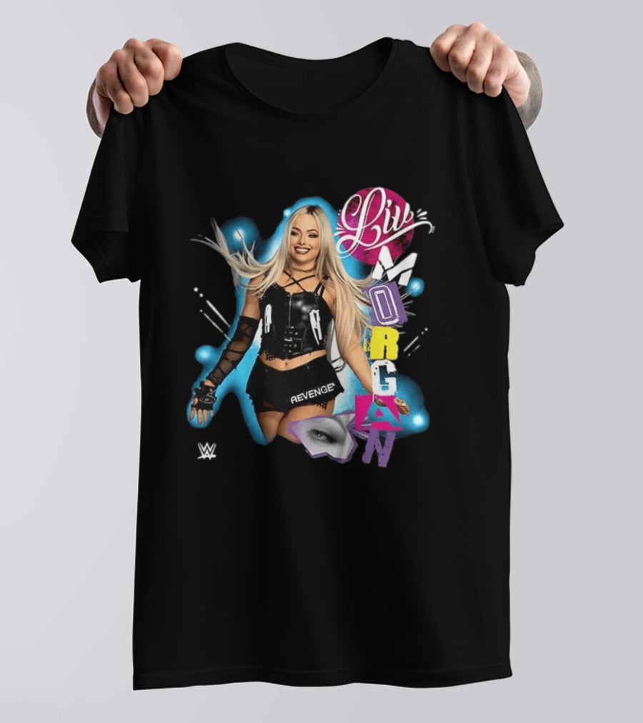 Liv Morgan WWE Revenge Posing With Vibrant Cutout Name T-Shirt