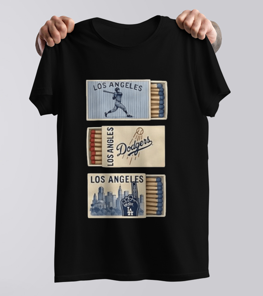 Los Angeles Dodgers Baseball Matchbox Collector's Set T-Shirt