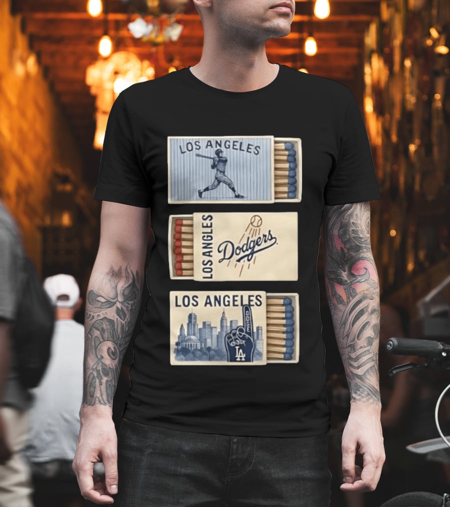 Los Angeles Dodgers Baseball Matchbox Collector's Set T-Shirt