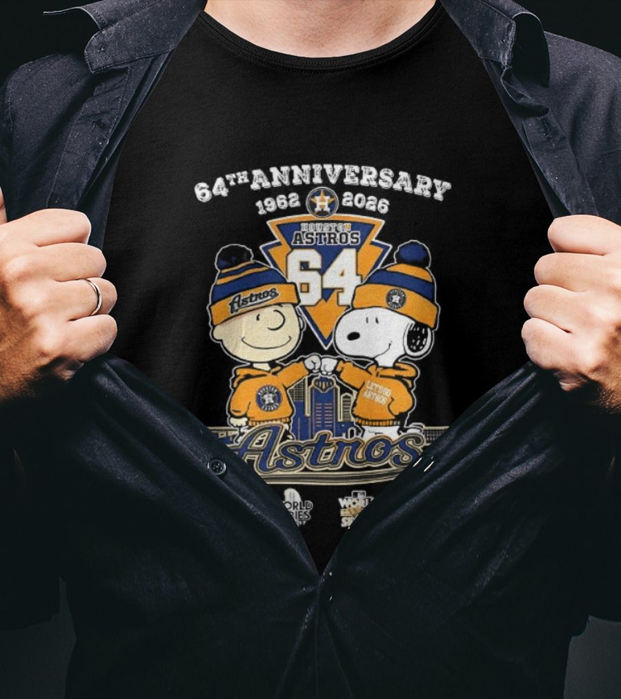 Snoopy Charlie Brown Houston Astros 64th Anniversary 1962 2026 MLB 94 T-Shirt