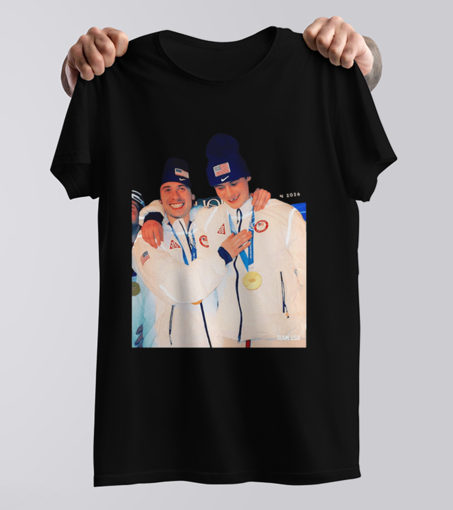 Team USA Golden Goal 2026 Milano Cortina Winter Olympics Celebrating Victory T-Shirt