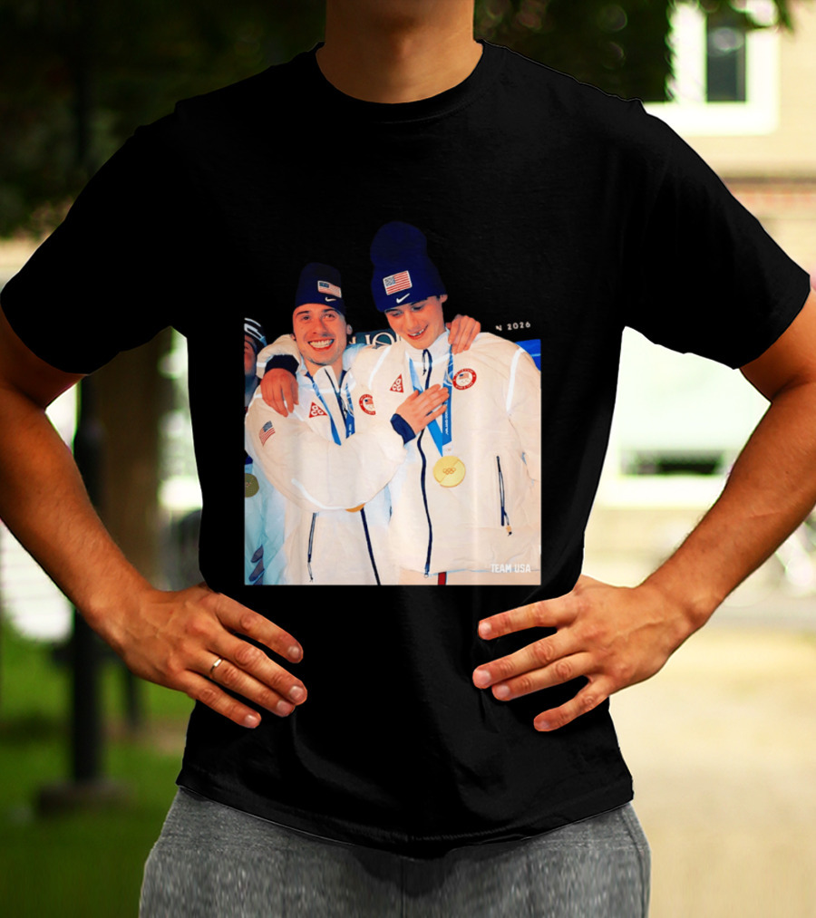 Team USA Golden Goal 2026 Milano Cortina Winter Olympics Celebrating Victory T-Shirt