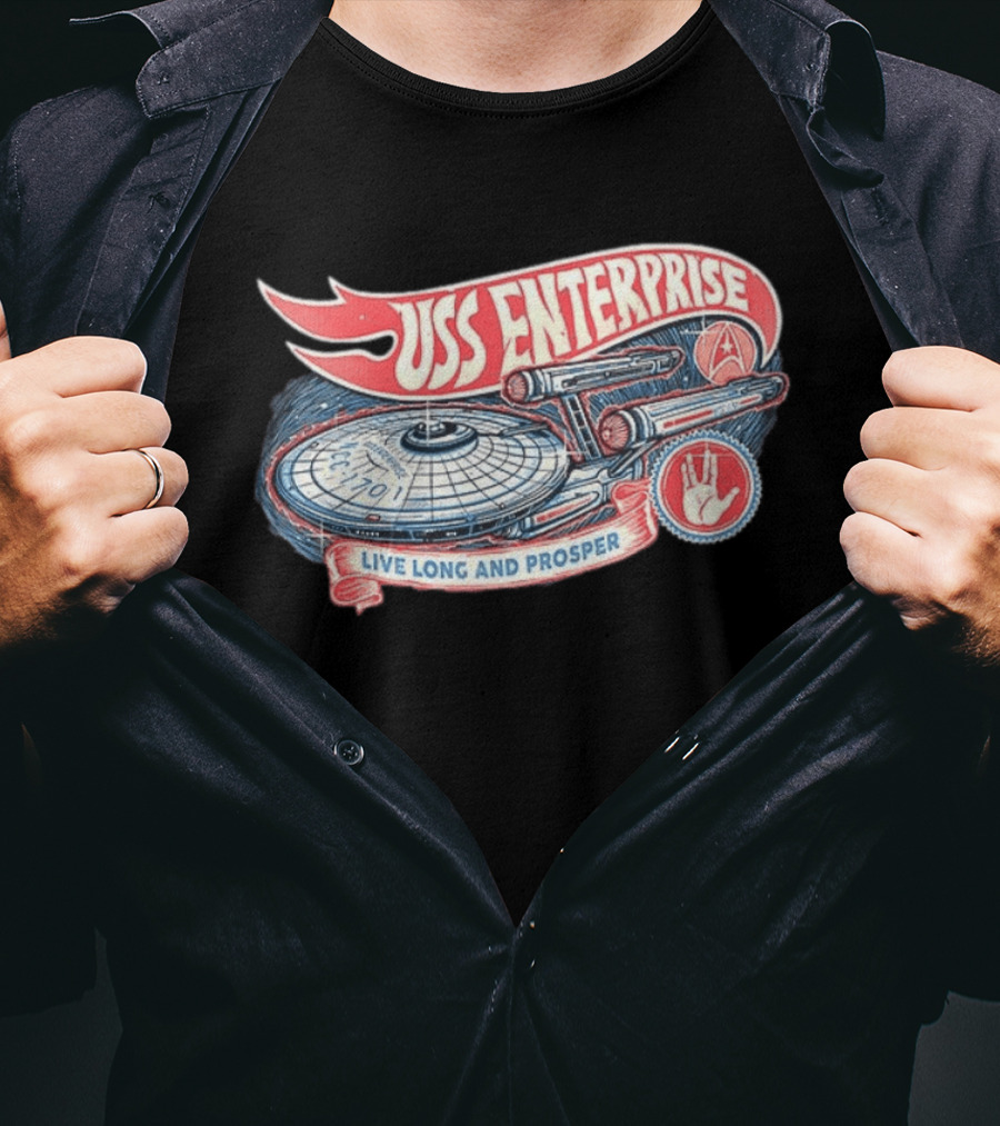 USS Enterprise NCC 1701 Live Long And Prosper T-Shirt
