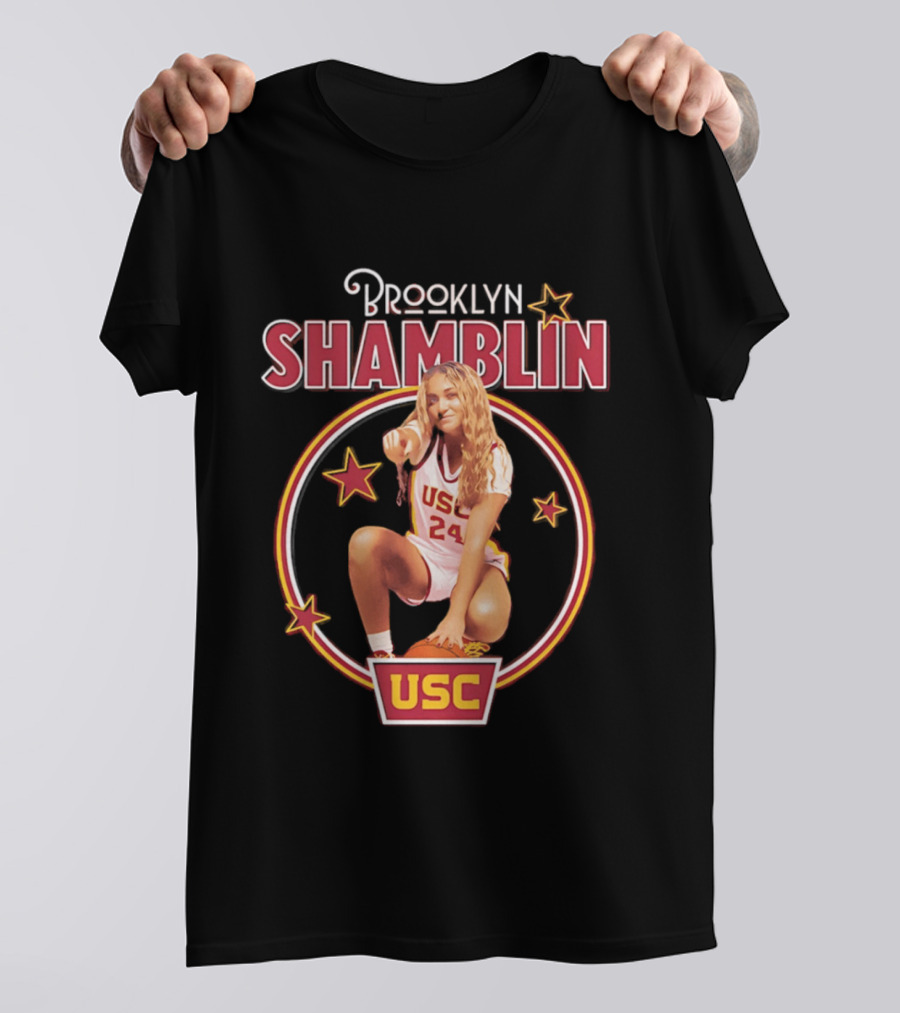 Brooklyn Shamblin USC Trojans 24 Basketball Star 2026 T-Shirt