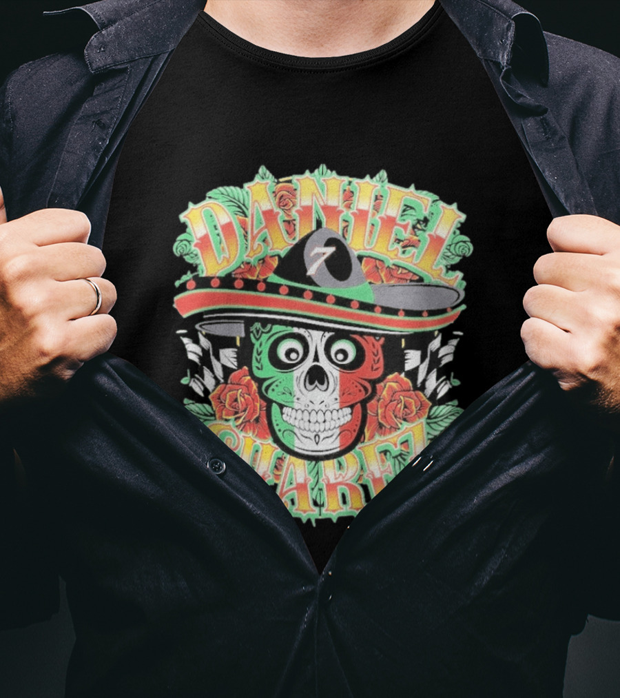 Daniel Suarez Sombrero Skull #7 Spire Motorsports NASCAR Cup Series T-Shirt