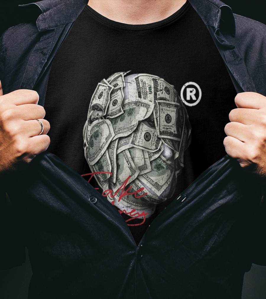 Fake Money Masked Head Members Only Rich Trademark T-Shirt
