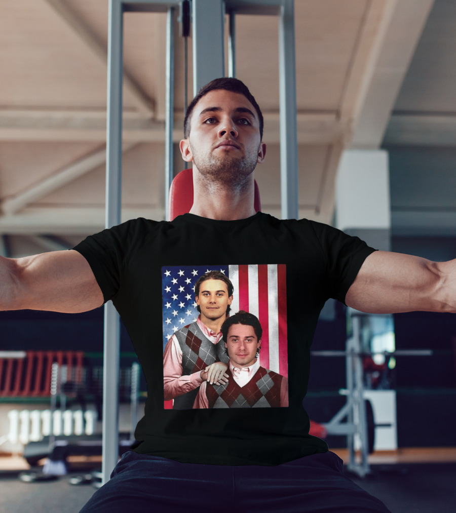 Jack Quinn Hughes USA Hockey Step Brothers American Flag T-Shirt