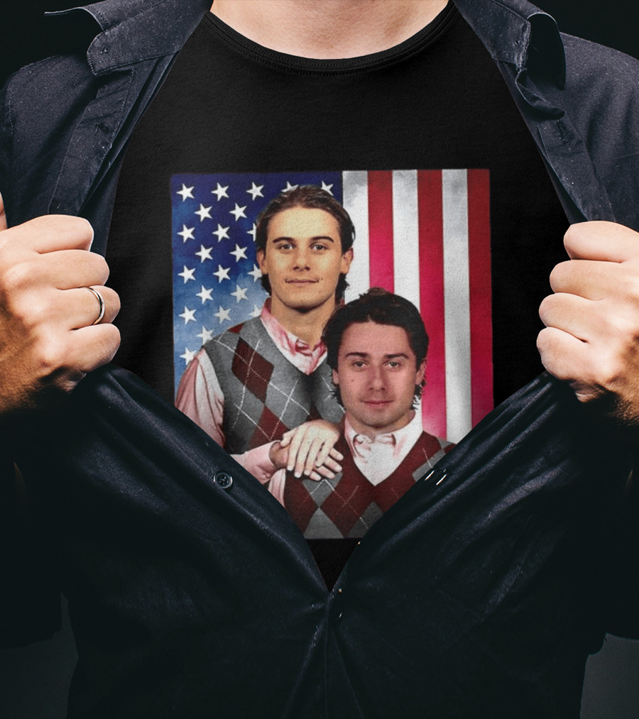 Jack Quinn Hughes USA Hockey Step Brothers American Flag T-Shirt