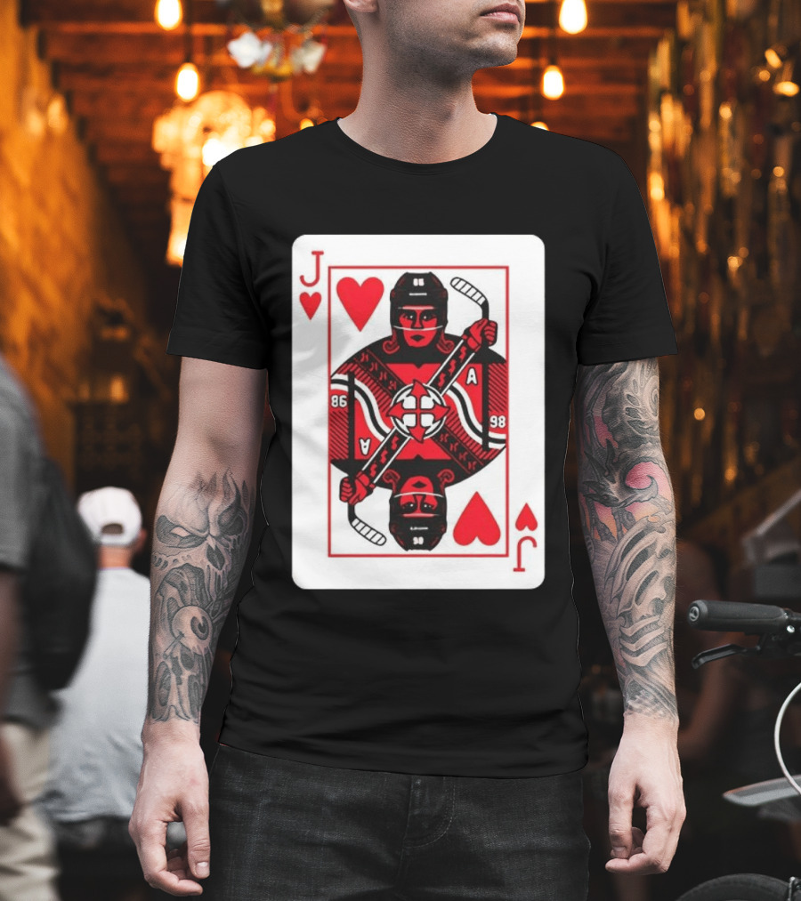 Jack Hughes Playing Card Hockey Jersey 86 Jack Of Hearts Ace T-Shirt