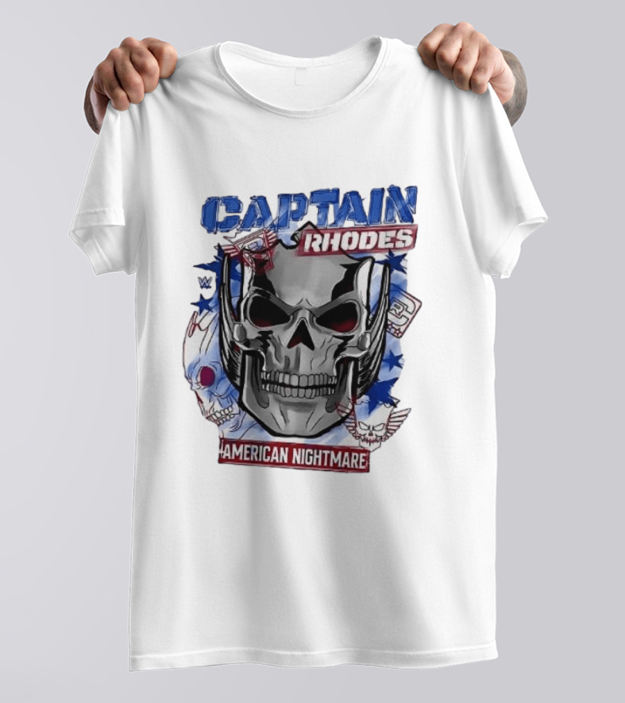 Captain Rhodes American Nightmare Skull WWE 2026 T-Shirt