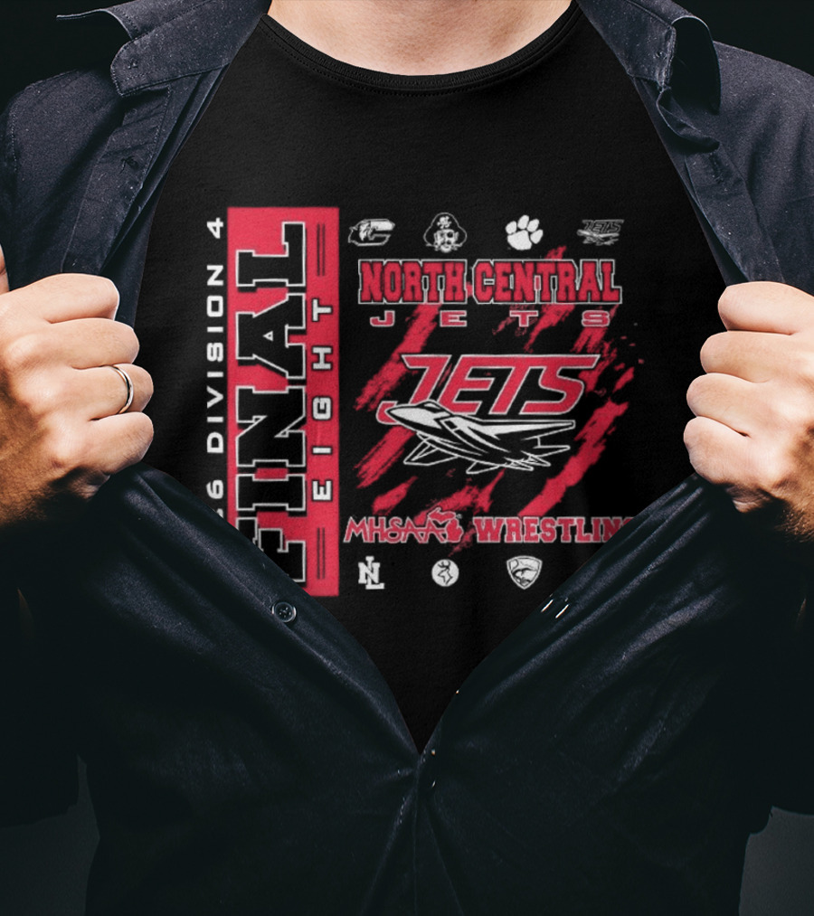 North Central Jets 2026 Final Eight Division 4 MHSAA Wrestling T-Shirt