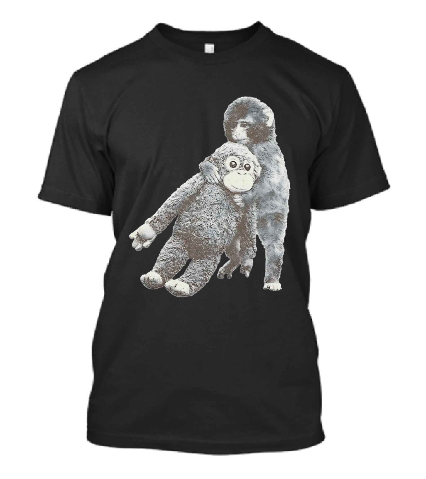 Punch Kun Monkey Plush Toy Hugging Scene T-Shirt