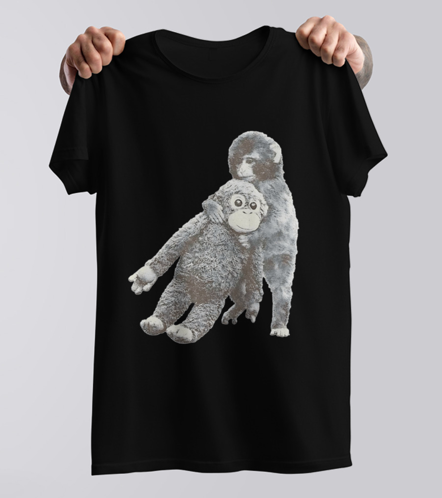 Punch Kun Monkey Plush Toy Hugging Scene T-Shirt