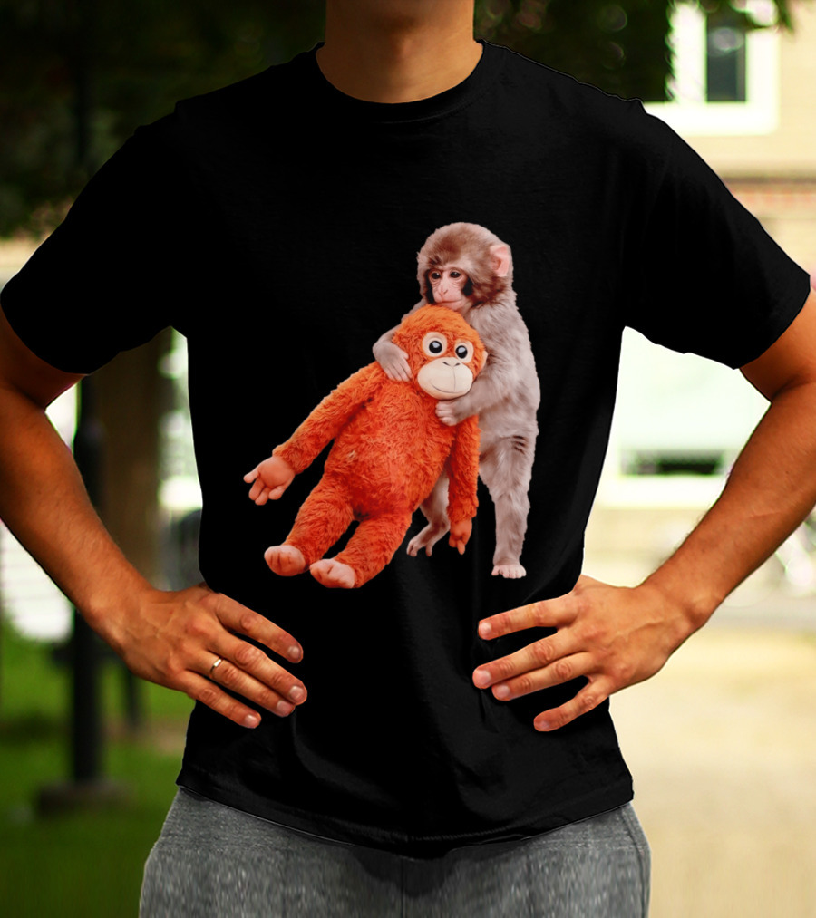 Punch Monkey Panchi Kun Stuffed Toy Hugging Cute Baby Monkey T-Shirt