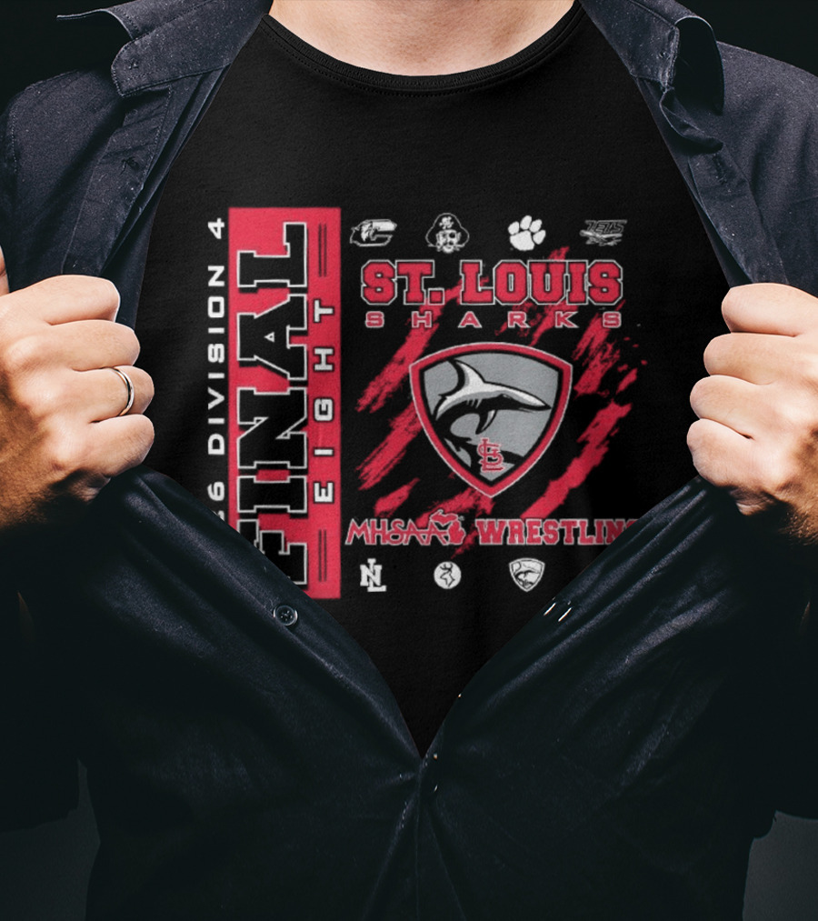 2026 Division 4 Final 8 St. Louis Sharks MHSAA Wrestling T-Shirt