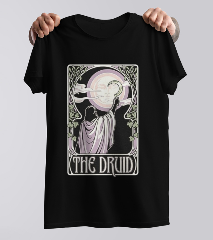 The Druid Tarot Card Moon And Sickle Mystical T-Shirt