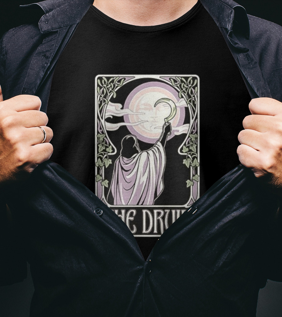 The Druid Tarot Card Moon And Sickle Mystical T-Shirt